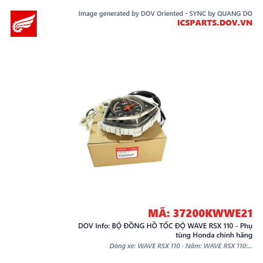 BỘ ĐỒNG HỒ TỐC ĐỘ WAVE RSX 110 - Phụ tùng Honda chính hãng