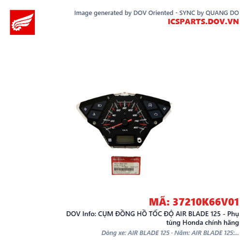 CỤM ĐỒNG HỒ TỐC ĐỘ AIR BLADE 125 - Phụ tùng Honda chính hãng