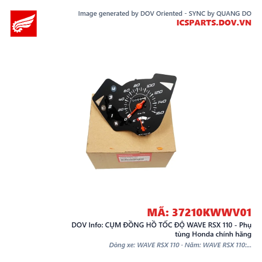 CỤM ĐỒNG HỒ TỐC ĐỘ WAVE RSX 110 - Phụ tùng Honda chính hãng