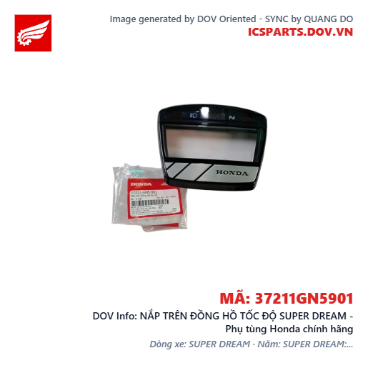 NẮP TRÊN ĐỒNG HỒ TỐC ĐỘ SUPER DREAM - Phụ tùng Honda chính hãng
