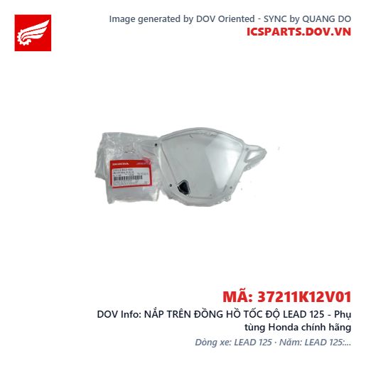 NẮP TRÊN ĐỒNG HỒ TỐC ĐỘ LEAD 125 - Phụ tùng Honda chính hãng