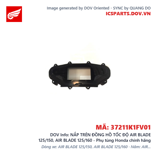 NẮP TRÊN ĐỒNG HỒ TỐC ĐỘ AIR BLADE 125/150, AIR BLADE 125/160 - Phụ tùng Honda chính hãng