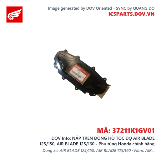 NẮP TRÊN ĐỒNG HỒ TỐC ĐỘ AIR BLADE 125/150, AIR BLADE 125/160 - Phụ tùng Honda chính hãng