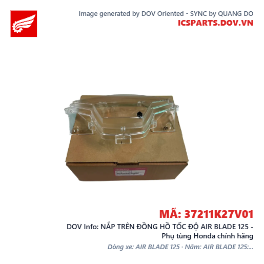 NẮP TRÊN ĐỒNG HỒ TỐC ĐỘ AIR BLADE 125 - Phụ tùng Honda chính hãng