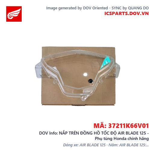 NẮP TRÊN ĐỒNG HỒ TỐC ĐỘ AIR BLADE 125 - Phụ tùng Honda chính hãng