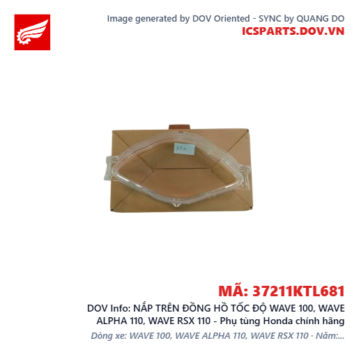 NẮP TRÊN ĐỒNG HỒ TỐC ĐỘ WAVE 100, WAVE ALPHA 110, WAVE RSX 110 - Phụ tùng Honda chính hãng