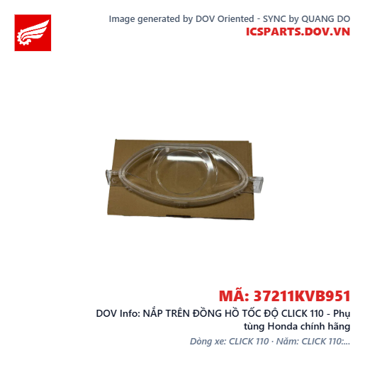 NẮP TRÊN ĐỒNG HỒ TỐC ĐỘ CLICK 110 - Phụ tùng Honda chính hãng