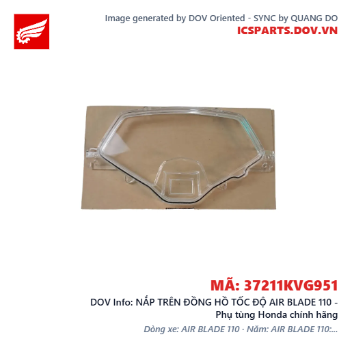 NẮP TRÊN ĐỒNG HỒ TỐC ĐỘ AIR BLADE 110 - Phụ tùng Honda chính hãng