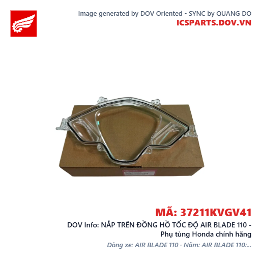 NẮP TRÊN ĐỒNG HỒ TỐC ĐỘ AIR BLADE 110 - Phụ tùng Honda chính hãng