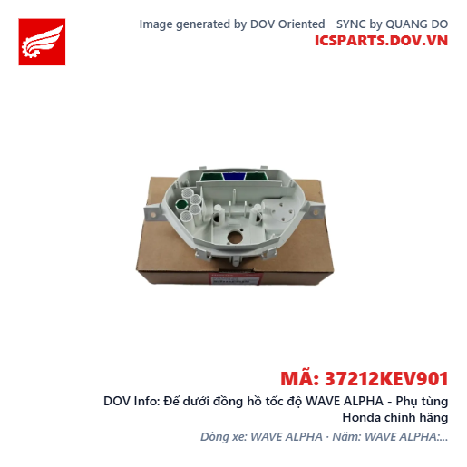 Đế dưới đồng hồ tốc độ WAVE ALPHA - Phụ tùng Honda chính hãng