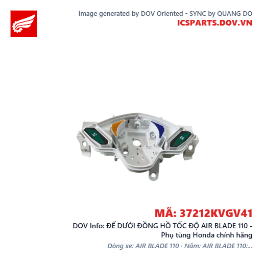 ĐẾ DƯỚI ĐỒNG HỒ TỐC ĐỘ AIR BLADE 110 - Phụ tùng Honda chính hãng