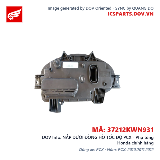 NẮP DƯỚI ĐỒNG HỒ TỐC ĐỘ PCX - Phụ tùng Honda chính hãng