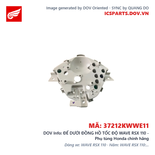 ĐẾ DƯỚI ĐỒNG HỒ TỐC ĐỘ WAVE RSX 110 - Phụ tùng Honda chính hãng