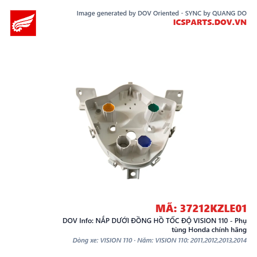 NẮP DƯỚI ĐỒNG HỒ TỐC ĐỘ VISION 110 - Phụ tùng Honda chính hãng