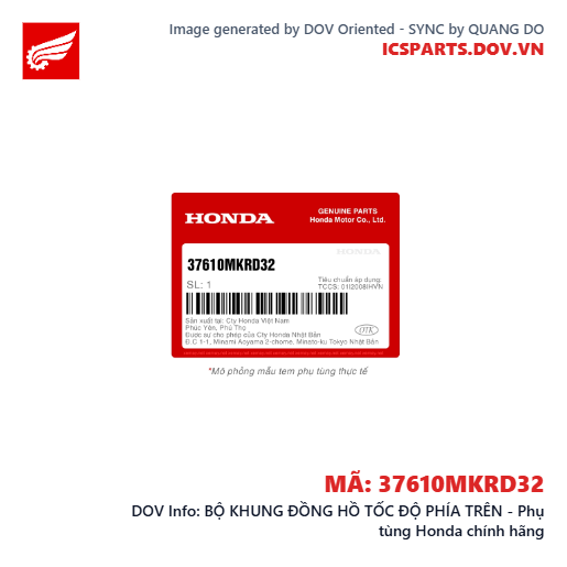 BỘ KHUNG ĐỒNG HỒ TỐC ĐỘ PHÍA TRÊN - Phụ tùng Honda chính hãng
