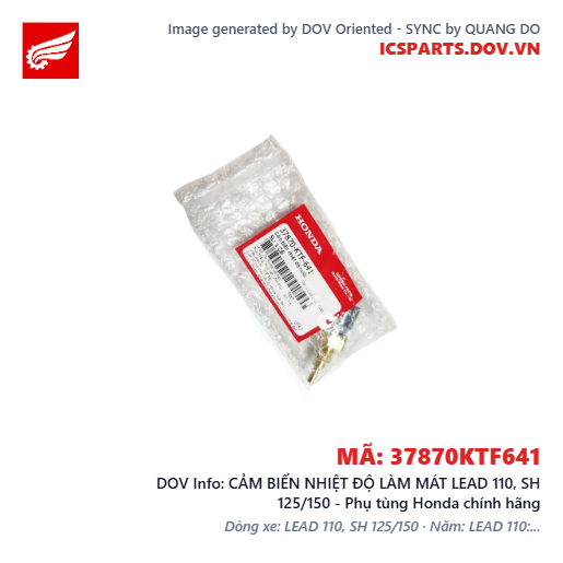 CẢM BIẾN NHIỆT ĐỘ LÀM MÁT LEAD 110, SH 125/150 - Phụ tùng Honda chính hãng
