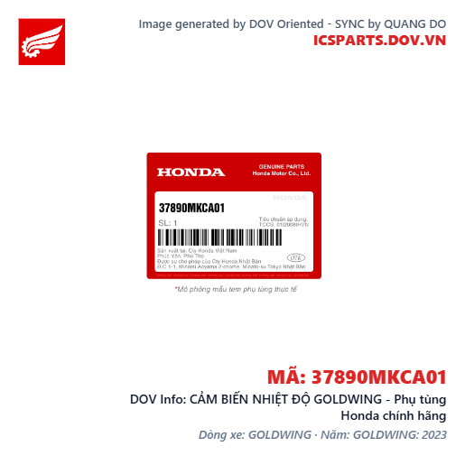 CẢM BIẾN NHIỆT ĐỘ GOLDWING - Phụ tùng Honda chính hãng