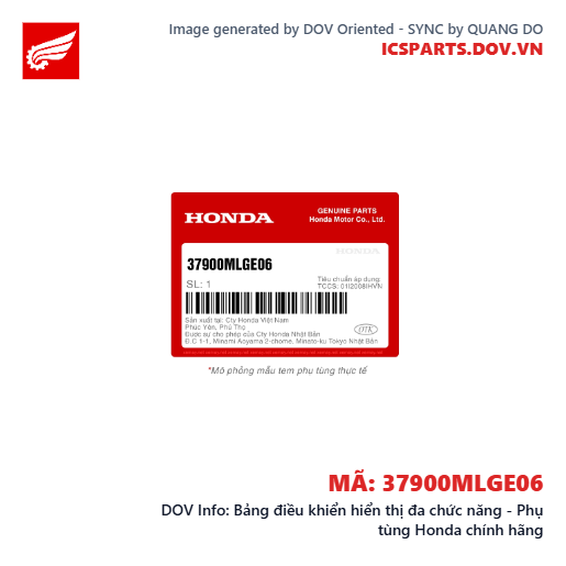 Bảng điều khiển hiển thị đa chức năng - Phụ tùng Honda chính hãng