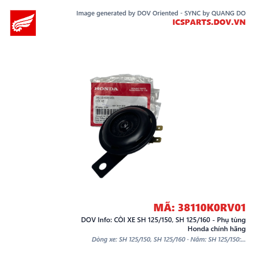 CÒI XE SH 125/150, SH 125/160 - Phụ tùng Honda chính hãng