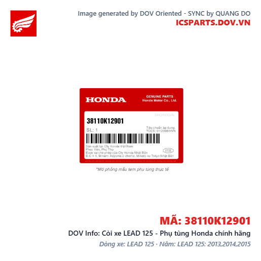 Còi xe LEAD 125 - Phụ tùng Honda chính hãng