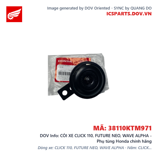 CÒI XE CLICK 110, FUTURE NEO, WAVE ALPHA - Phụ tùng Honda chính hãng
