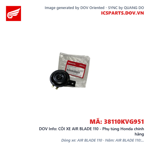 CÒI XE AIR BLADE 110 - Phụ tùng Honda chính hãng