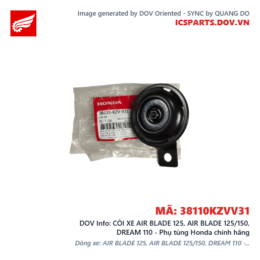 CÒI XE AIR BLADE 125, AIR BLADE 125/150, DREAM 110 - Phụ tùng Honda chính hãng