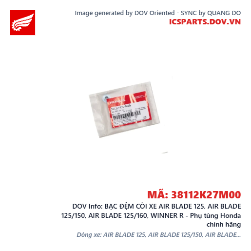 BẠC ĐỆM CÒI XE AIR BLADE 125, AIR BLADE 125/150, AIR BLADE 125/160, WINNER R - Phụ tùng Honda chính hãng