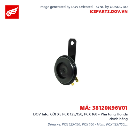 CÒI XE PCX 125/150, PCX 160 - Phụ tùng Honda chính hãng