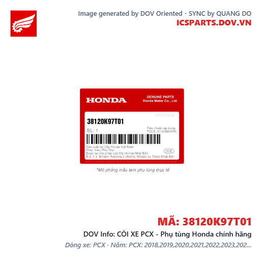 CÒI XE PCX - Phụ tùng Honda chính hãng