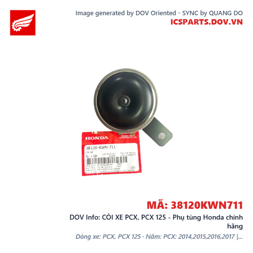 CÒI XE PCX, PCX 125 - Phụ tùng Honda chính hãng