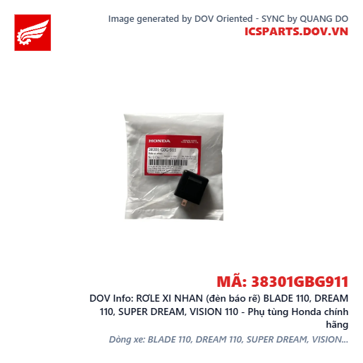 RƠLE XI NHAN (đèn báo rẽ) BLADE 110, DREAM 110, SUPER DREAM, VISION 110 - Phụ tùng Honda chính hãng