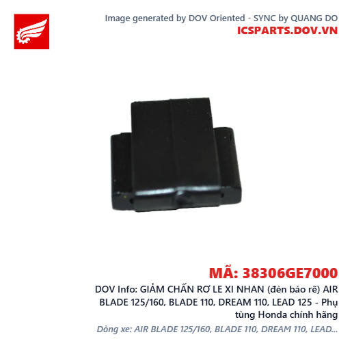 GIẢM CHẤN RƠ LE XI NHAN (đèn báo rẽ) AIR BLADE 125/160, BLADE 110, DREAM 110, LEAD 125 - Phụ tùng Honda chính hãng