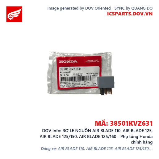 RƠ LE NGUỒN AIR BLADE 110, AIR BLADE 125, AIR BLADE 125/150, AIR BLADE 125/160 - Phụ tùng Honda chính hãng