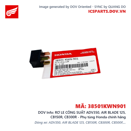 RƠ LE CÔNG SUẤT ADV350, AIR BLADE 125, CB150R, CB300R - Phụ tùng Honda chính hãng