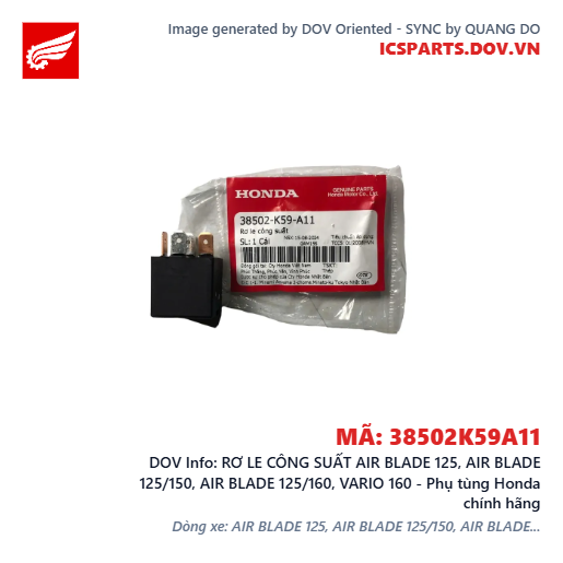 RƠ LE CÔNG SUẤT AIR BLADE 125, AIR BLADE 125/150, AIR BLADE 125/160, VARIO 160 - Phụ tùng Honda chính hãng