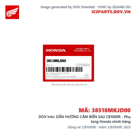 DẪN HƯỚNG CẢM BIẾN SAU CB1000R - Phụ tùng Honda chính hãng
