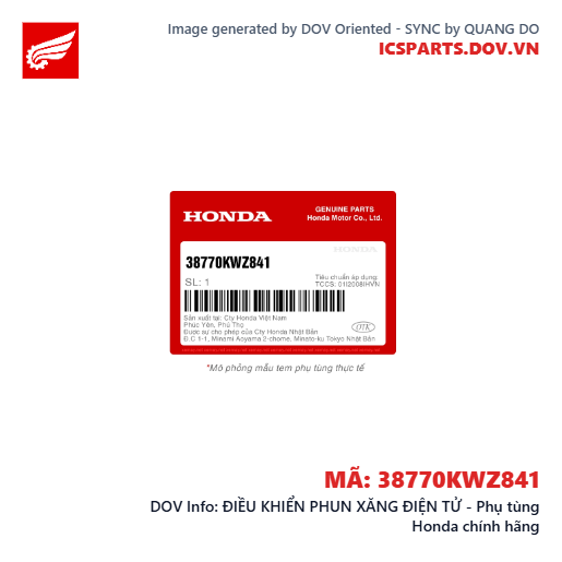ĐIỀU KHIỂN PHUN XĂNG ĐIỆN TỬ - Phụ tùng Honda chính hãng