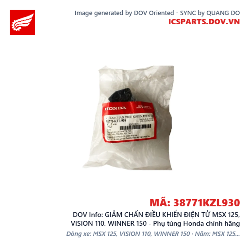 GIẢM CHẤN ĐIỀU KHIỂN ĐIỆN TỬ MSX 125, VISION 110, WINNER 150 - Phụ tùng Honda chính hãng