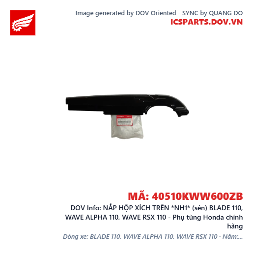 NẮP HỘP XÍCH TRÊN *NH1* (sên) BLADE 110, WAVE ALPHA 110, WAVE RSX 110 - Phụ tùng Honda chính hãng