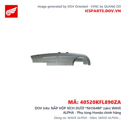 NẮP HỘP XÍCH DƯỚI *NH364M* (sên) WAVE ALPHA - Phụ tùng Honda chính hãng