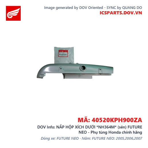 NẮP HỘP XÍCH DƯỚI *NH364M* (sên) FUTURE NEO - Phụ tùng Honda chính hãng