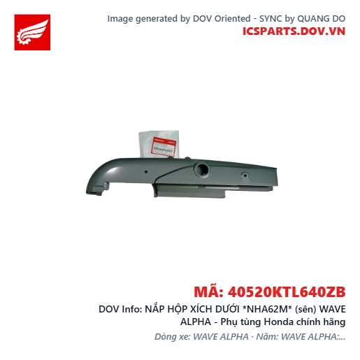 NẮP HỘP XÍCH DƯỚI *NHA62M* (sên) WAVE ALPHA - Phụ tùng Honda chính hãng