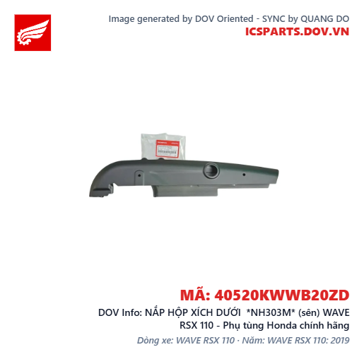 NẮP HỘP XÍCH DƯỚI *NH303M* (sên) WAVE RSX 110 - Phụ tùng Honda chính hãng