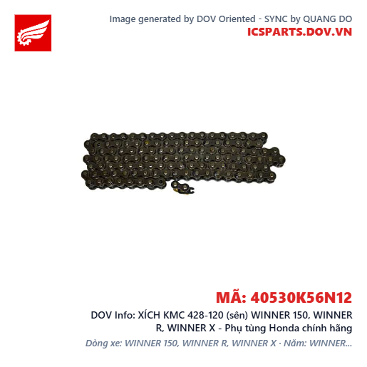 XÍCH KMC 428-120 (sên) WINNER 150, WINNER R, WINNER X - Phụ tùng Honda chính hãng