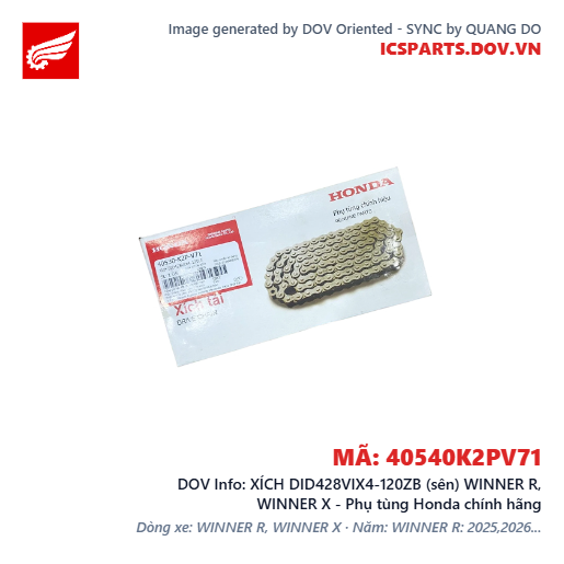 XÍCH DID428VIX4-120ZB (sên) WINNER R, WINNER X - Phụ tùng Honda chính hãng