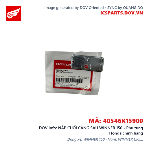 NẮP CUỐI CÀNG SAU WINNER 150 - Phụ tùng Honda chính hãng