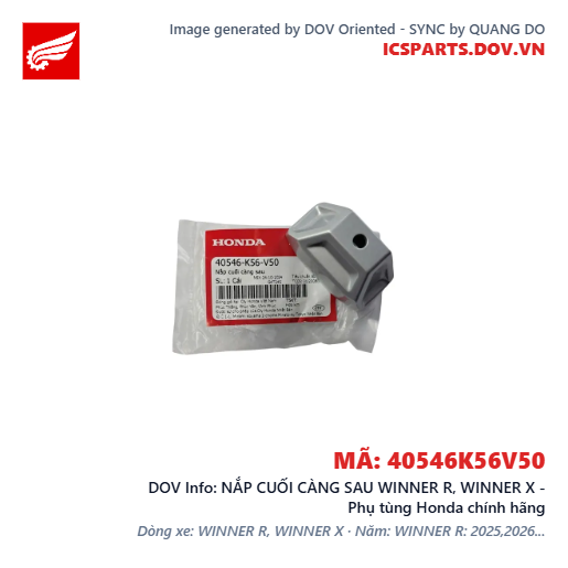 NẮP CUỐI CÀNG SAU WINNER R, WINNER X - Phụ tùng Honda chính hãng