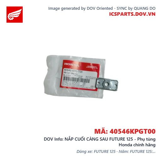 NẮP CUỐI CÀNG SAU FUTURE 125 - Phụ tùng Honda chính hãng