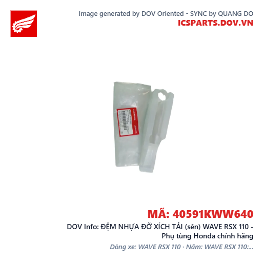ĐỆM NHỰA ĐỠ XÍCH TẢI (sên) WAVE RSX 110 - Phụ tùng Honda chính hãng